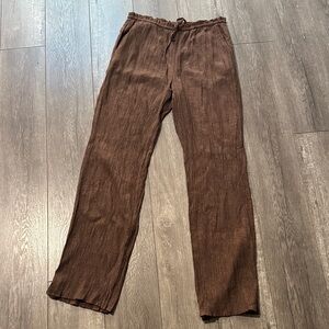 Zara brown crepe vacation resort wear pants M